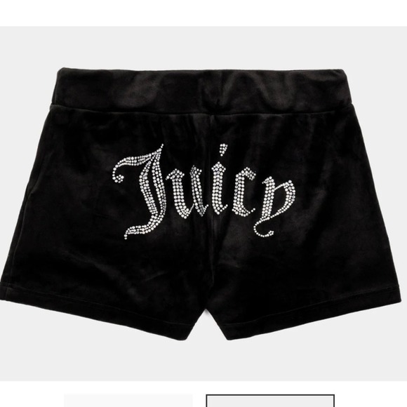 Juicy Couture OG Bling Velour Lifestyle Shorts – Black Licorice – Small - Picture 1 of 6